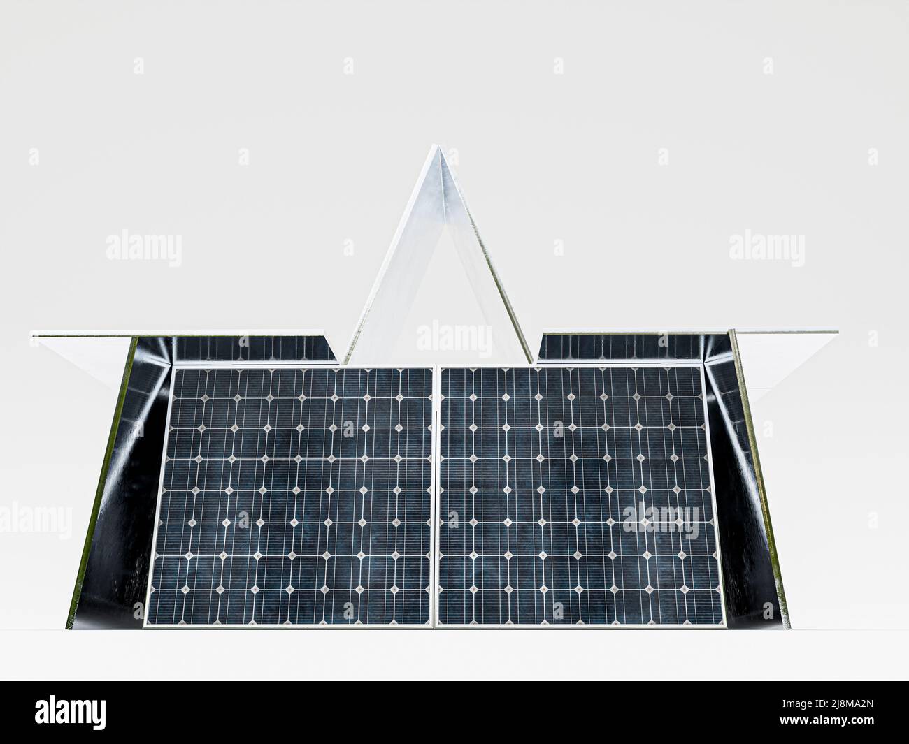 solar power house isolated on white background 3d illustration Stock ...