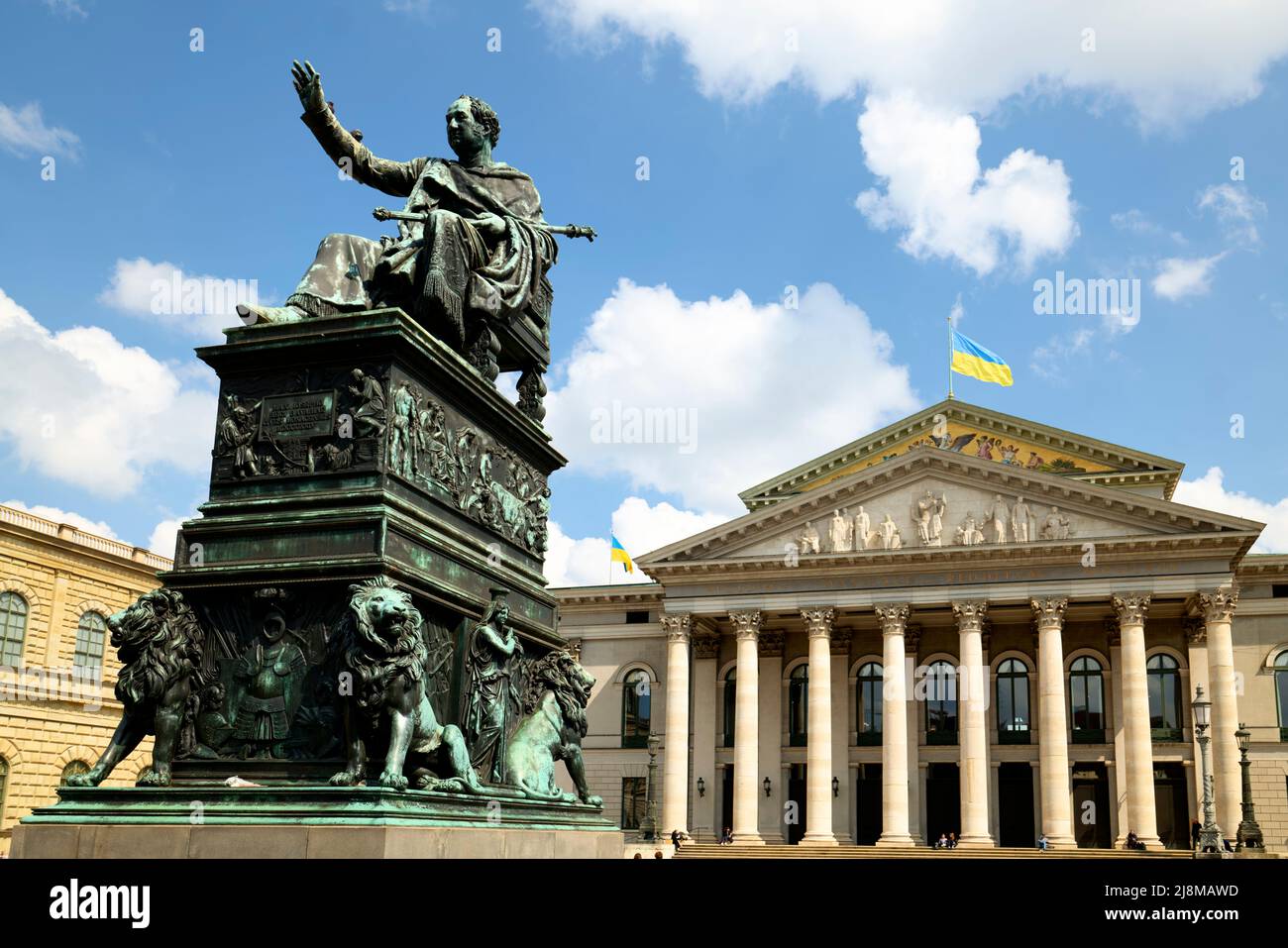 Germany Bavaria Munich. The theater in Marstall Square Stock Photo