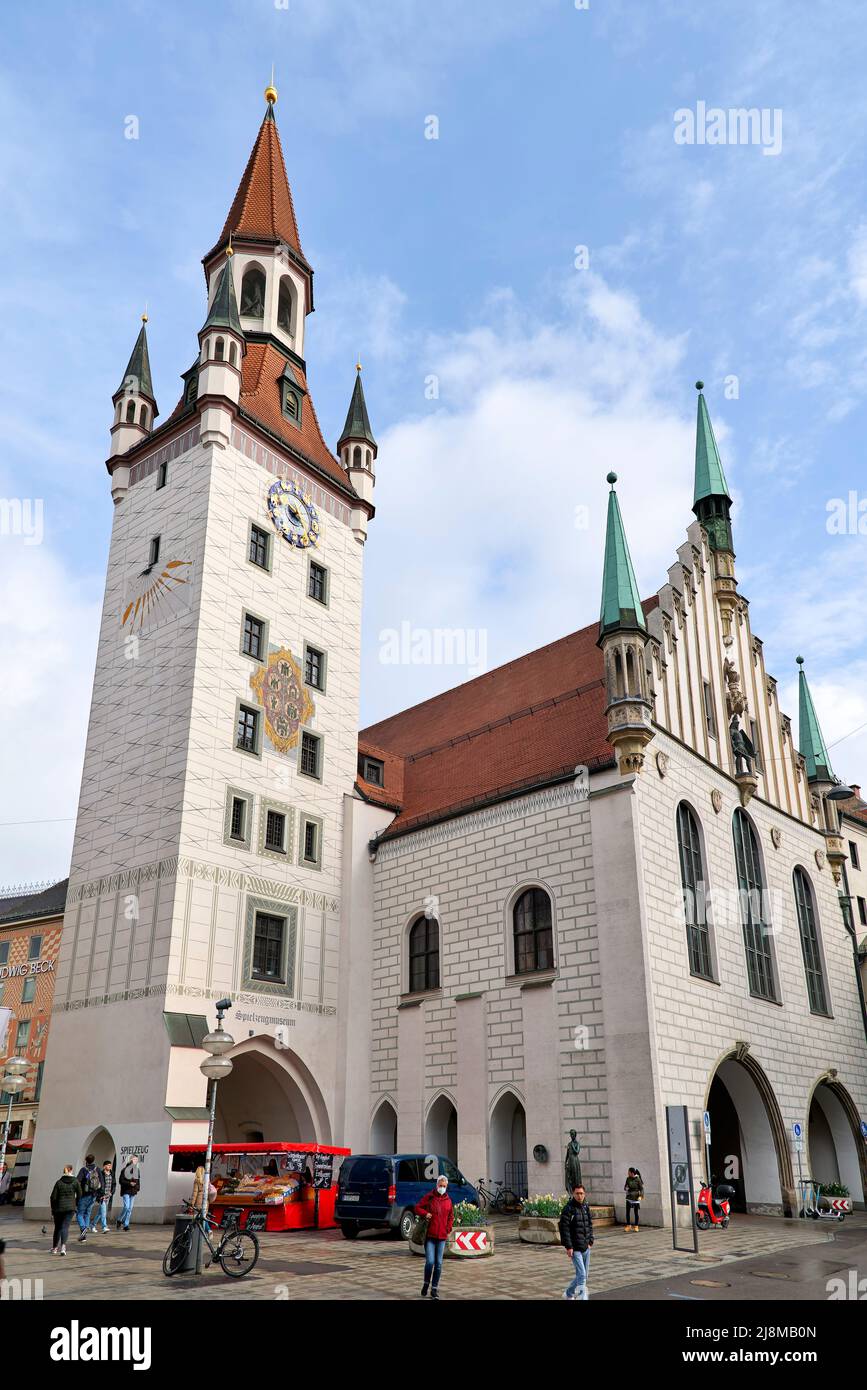 Germany Bavaria Munich. The old town hall (Altes Rathaus) Stock Photo