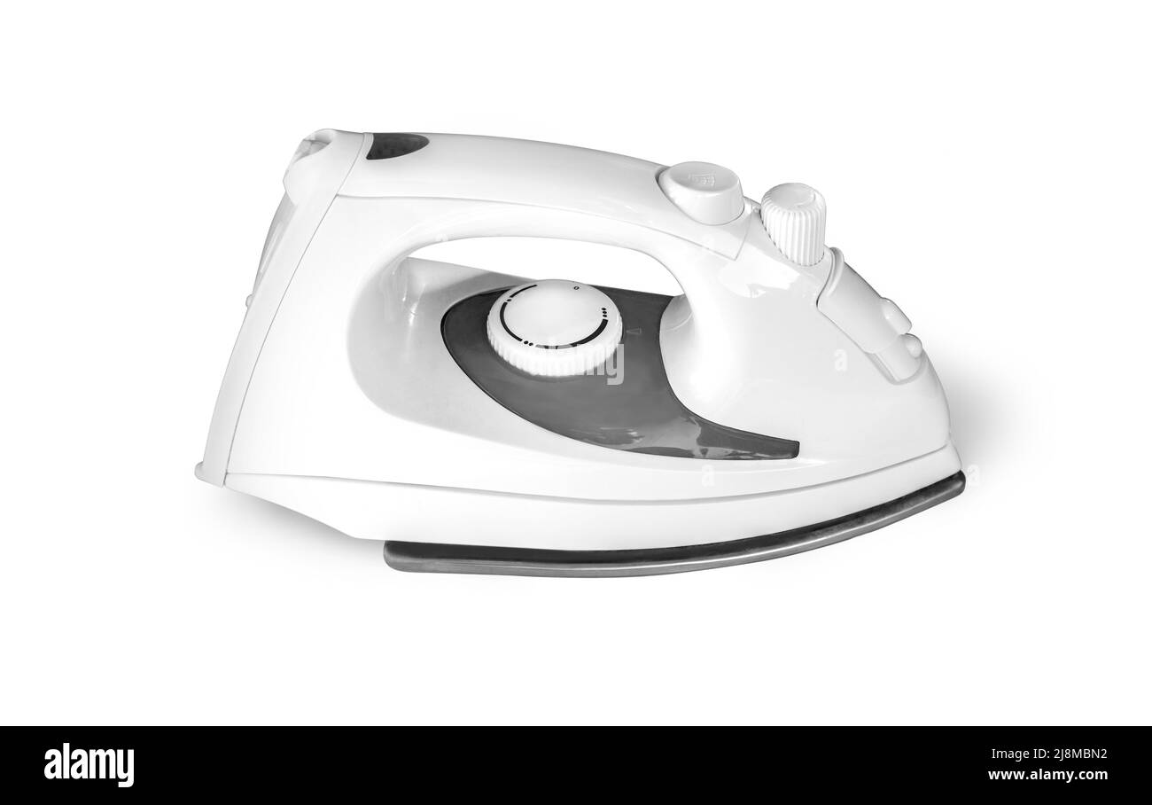 Electric iron isolated on white background with shadow with clipping