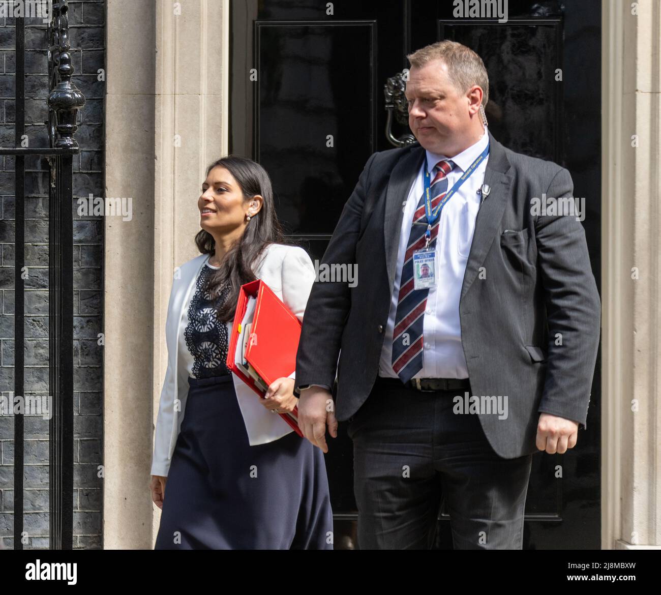 London, UK. 17th May, 2022. Pritti Patel, Home Secretary, leaves a cabinet meeting at 10 Downing Street London. Credit: Ian Davidson/Alamy Live News Stock Photo