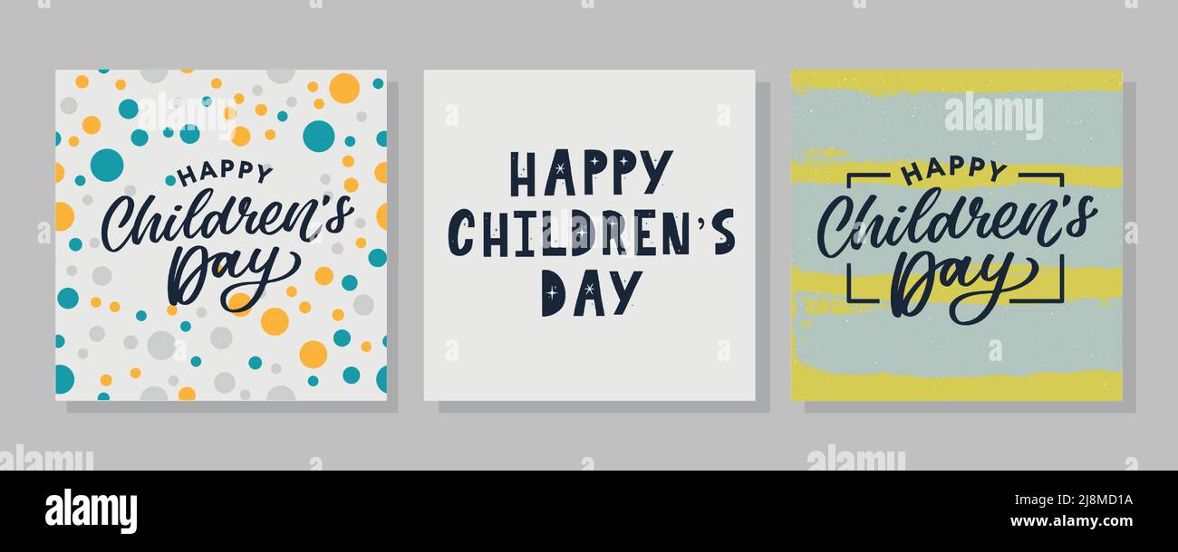 Happy Children's day. Holiday phrase. Hand drawn vector lettering Stock Vector