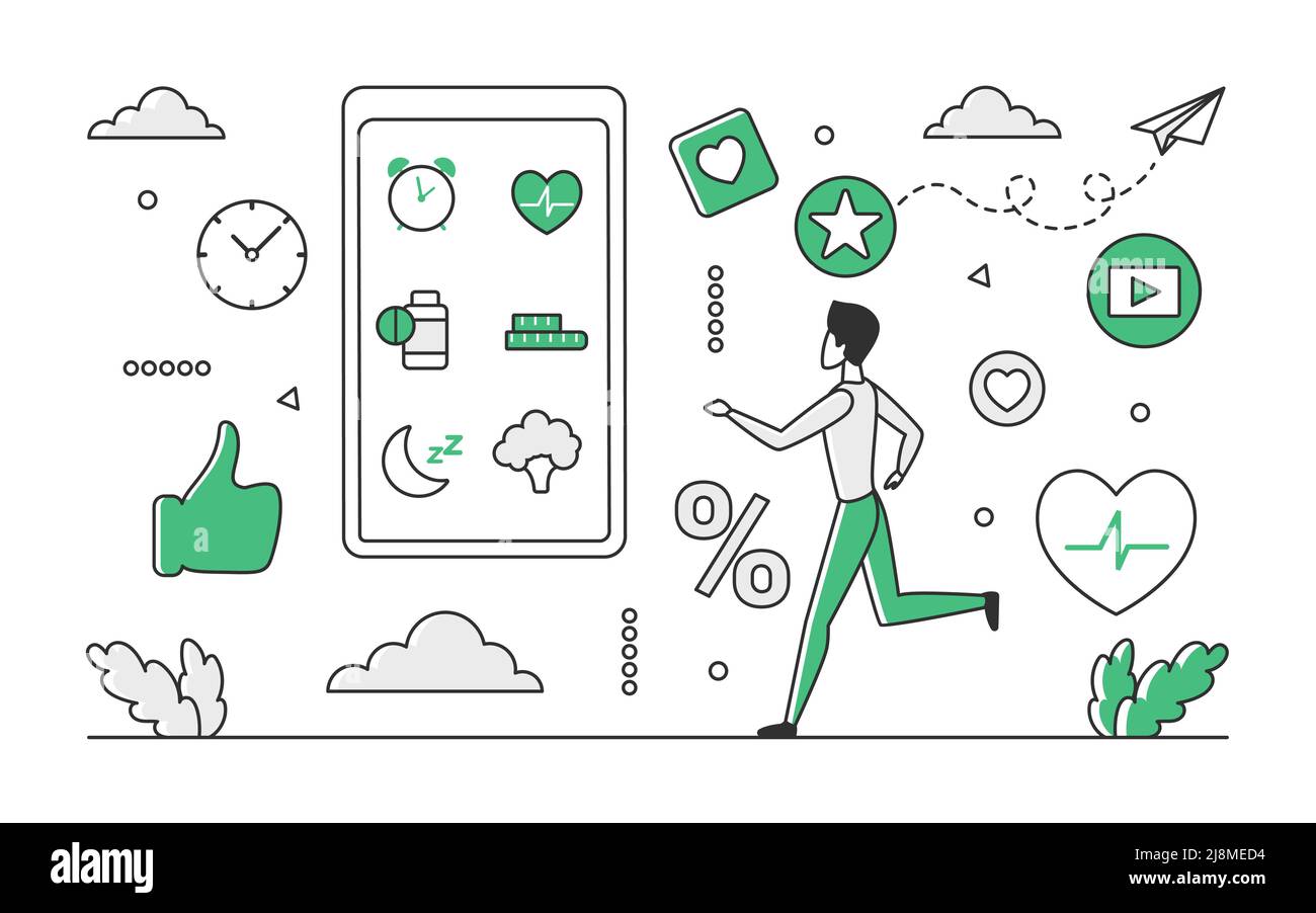 Tracking sport activity application. Smart app for monitoring physical