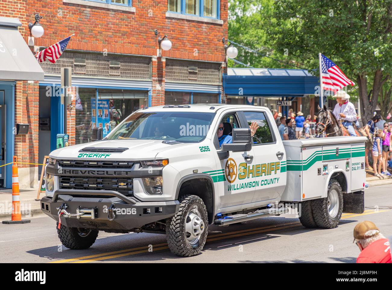 Williamson County Sheriff four wheel drive Chevy in the Franklin Rodeo parade Stock Photo