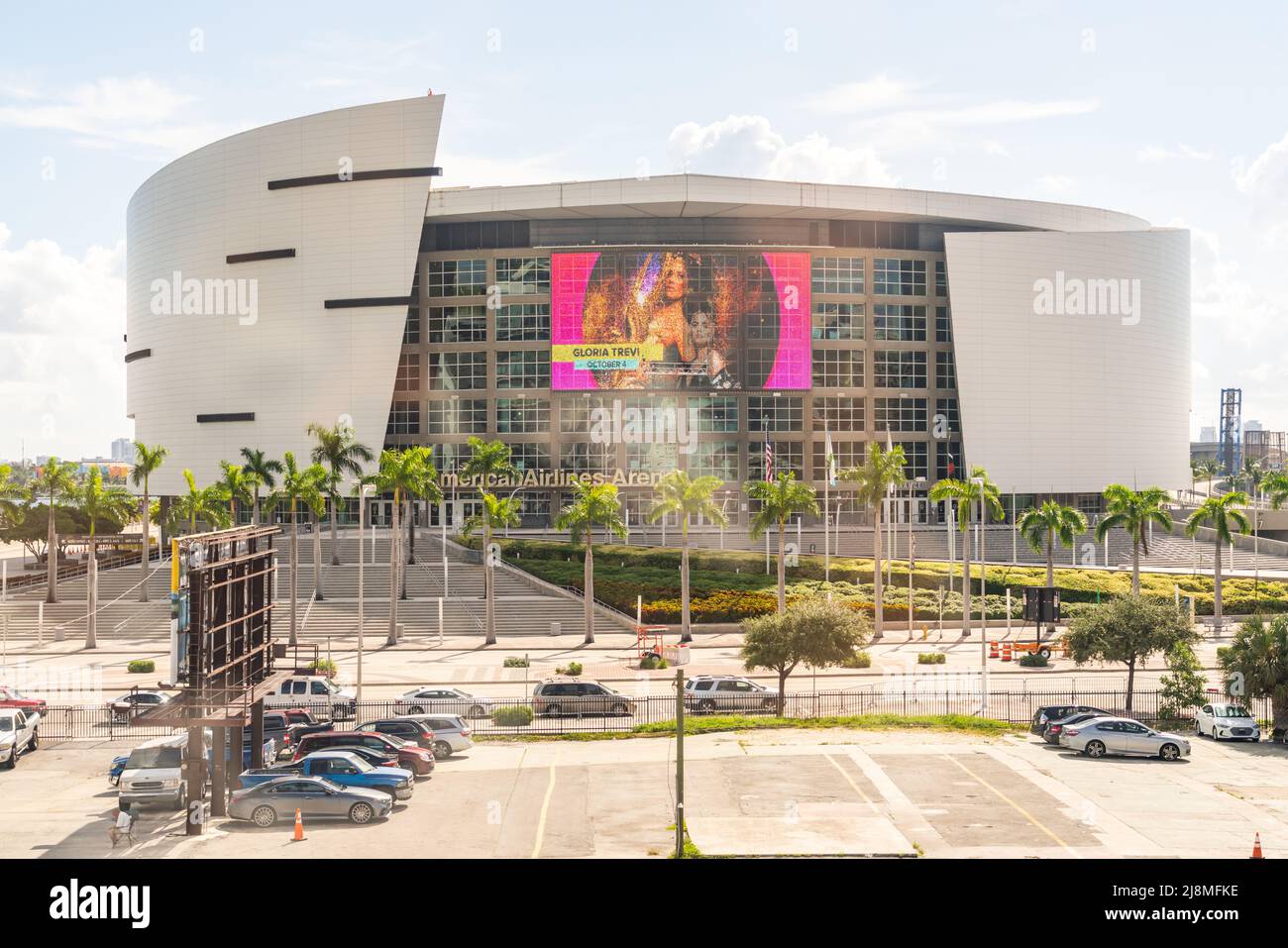 Miami, USA - September 11, 2019: American Airlines arena in Miami city center Stock Photo