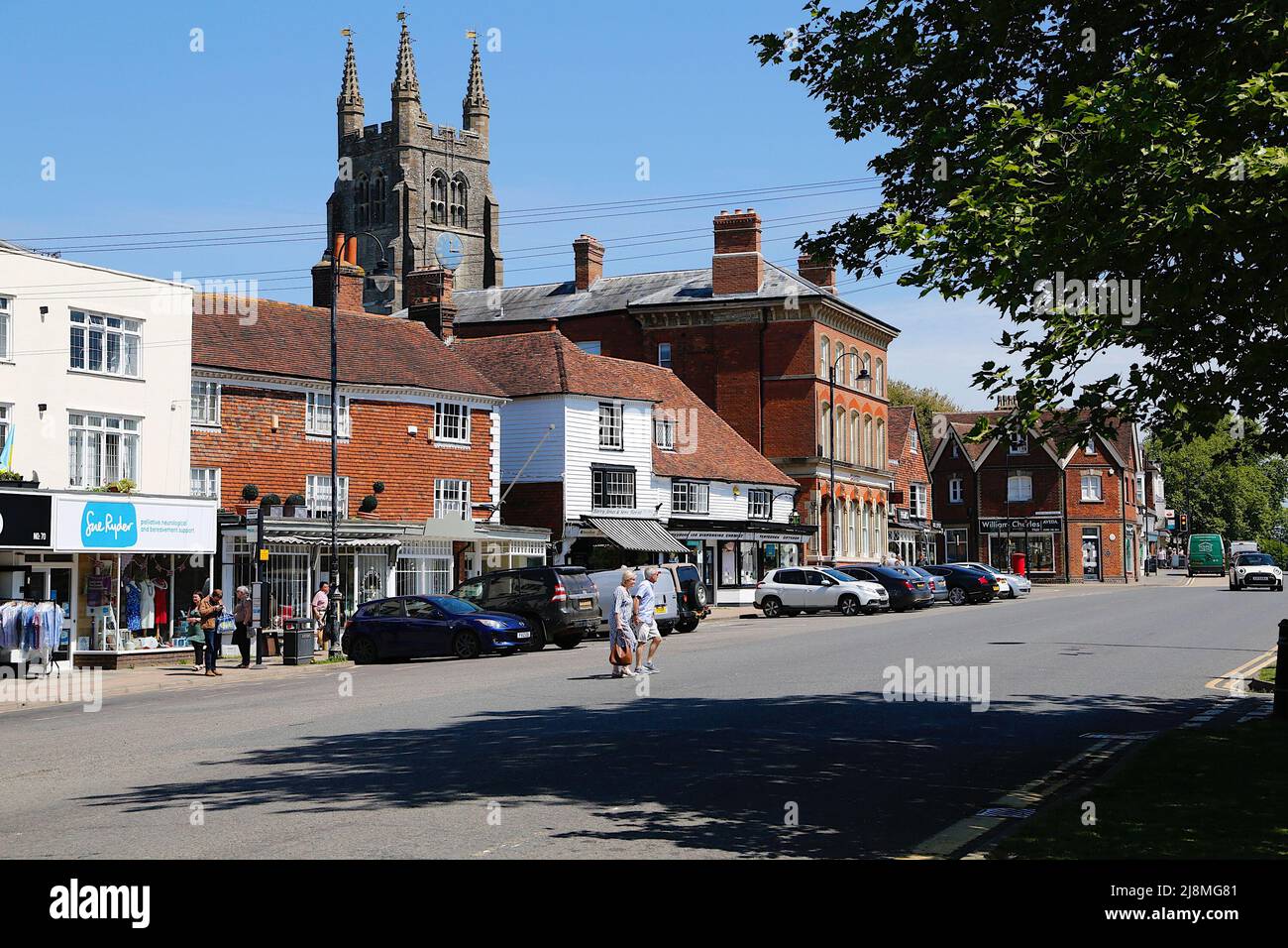Tenterden, Kent, UK. 17 May, 2022. UK Weather: Sunny afternoon in the Kent town of Tenterden high street as temperatures are expected to reach the mid twenties. Photo Credit: Paul Lawrenson /Alamy Live News Stock Photo