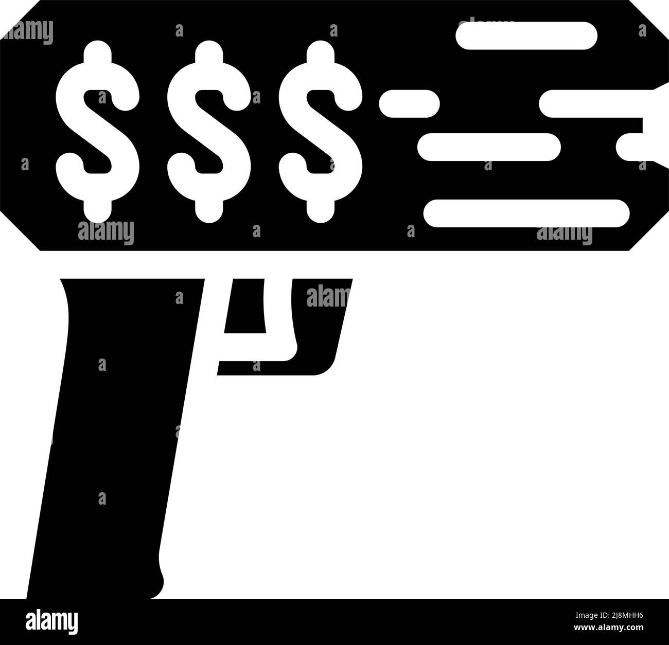 money gun glyph icon vector illustration Stock Vector