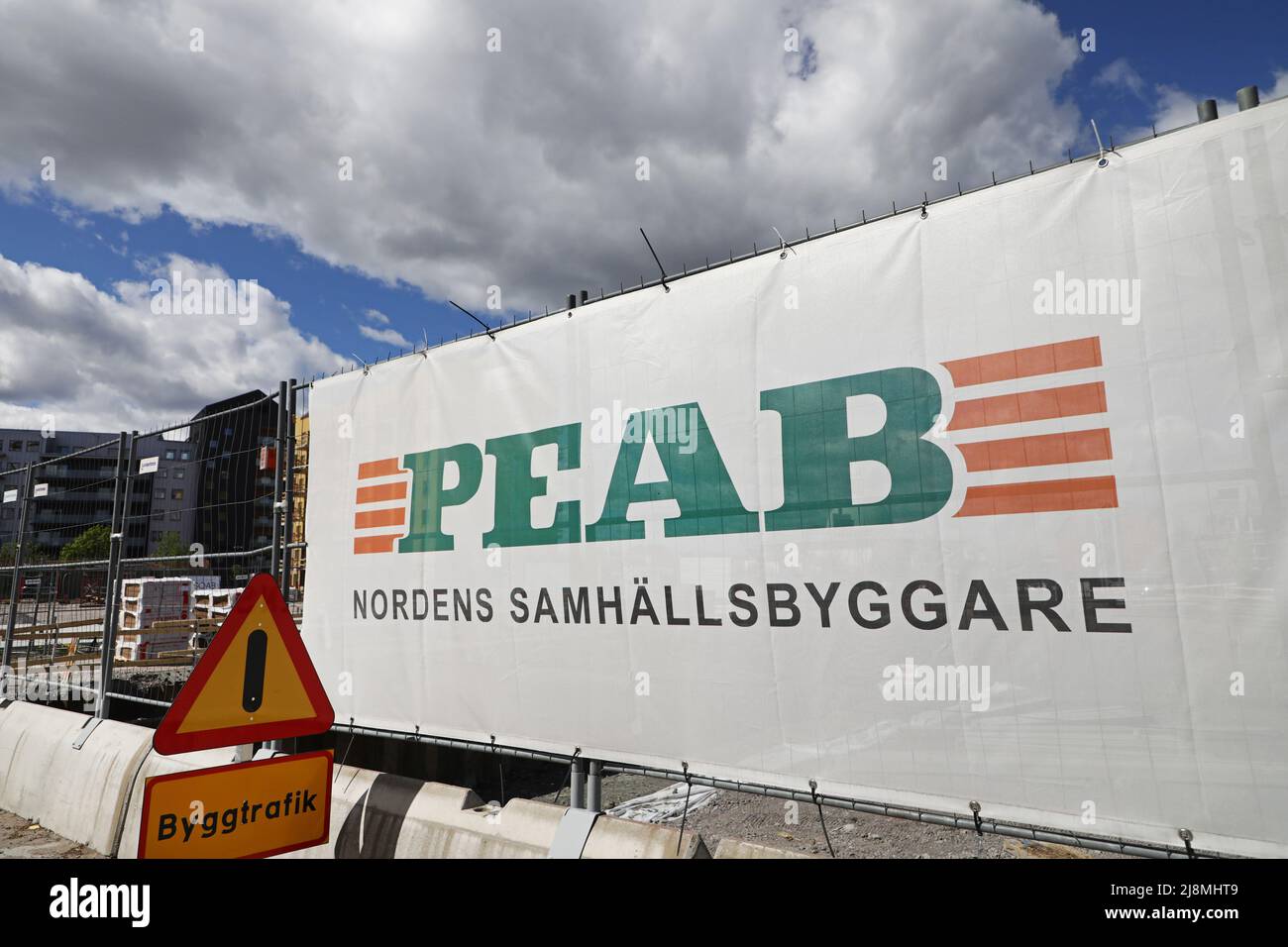 Construction site in a residential area, Uppsala, Sweden. Modern