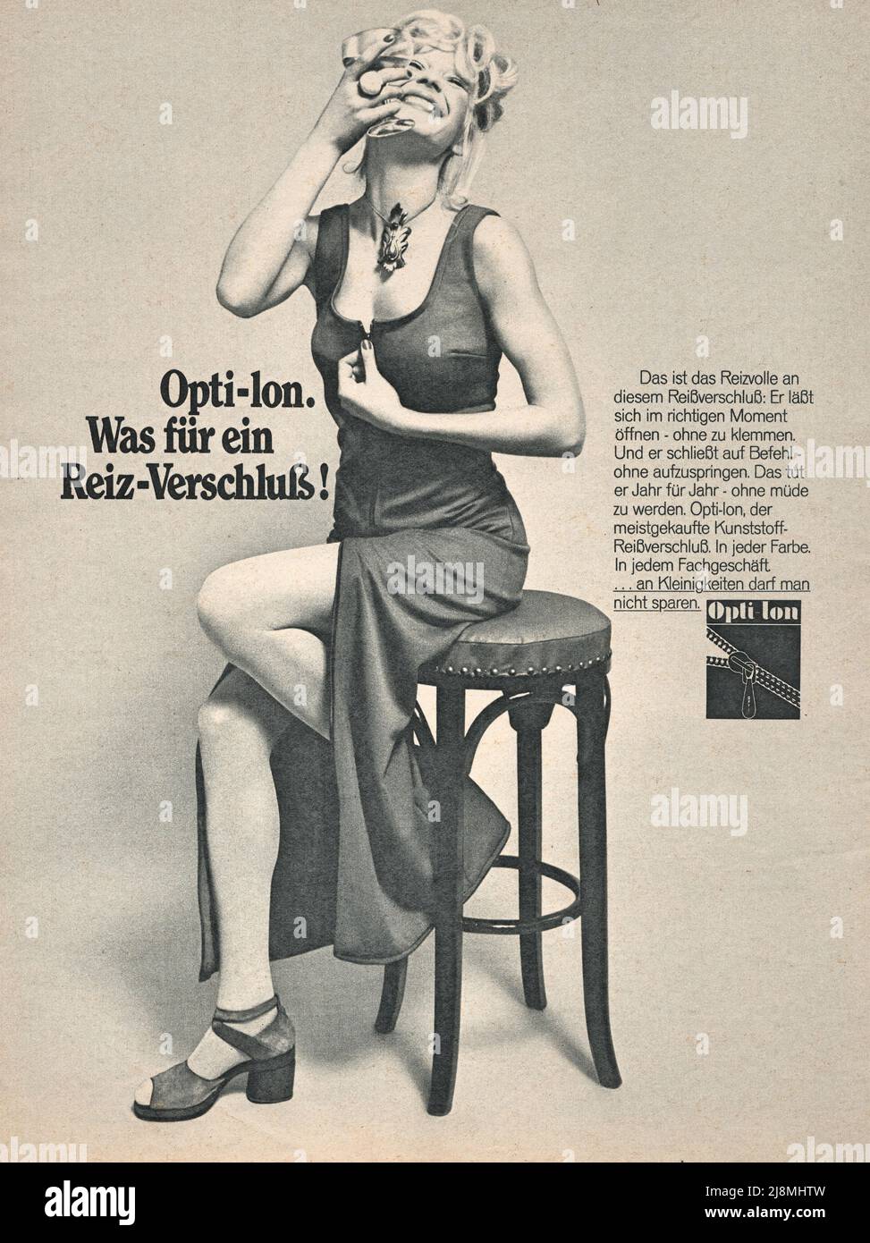 Opti-lon Reiz-Verschluss vintage German advertisement paper advert ...