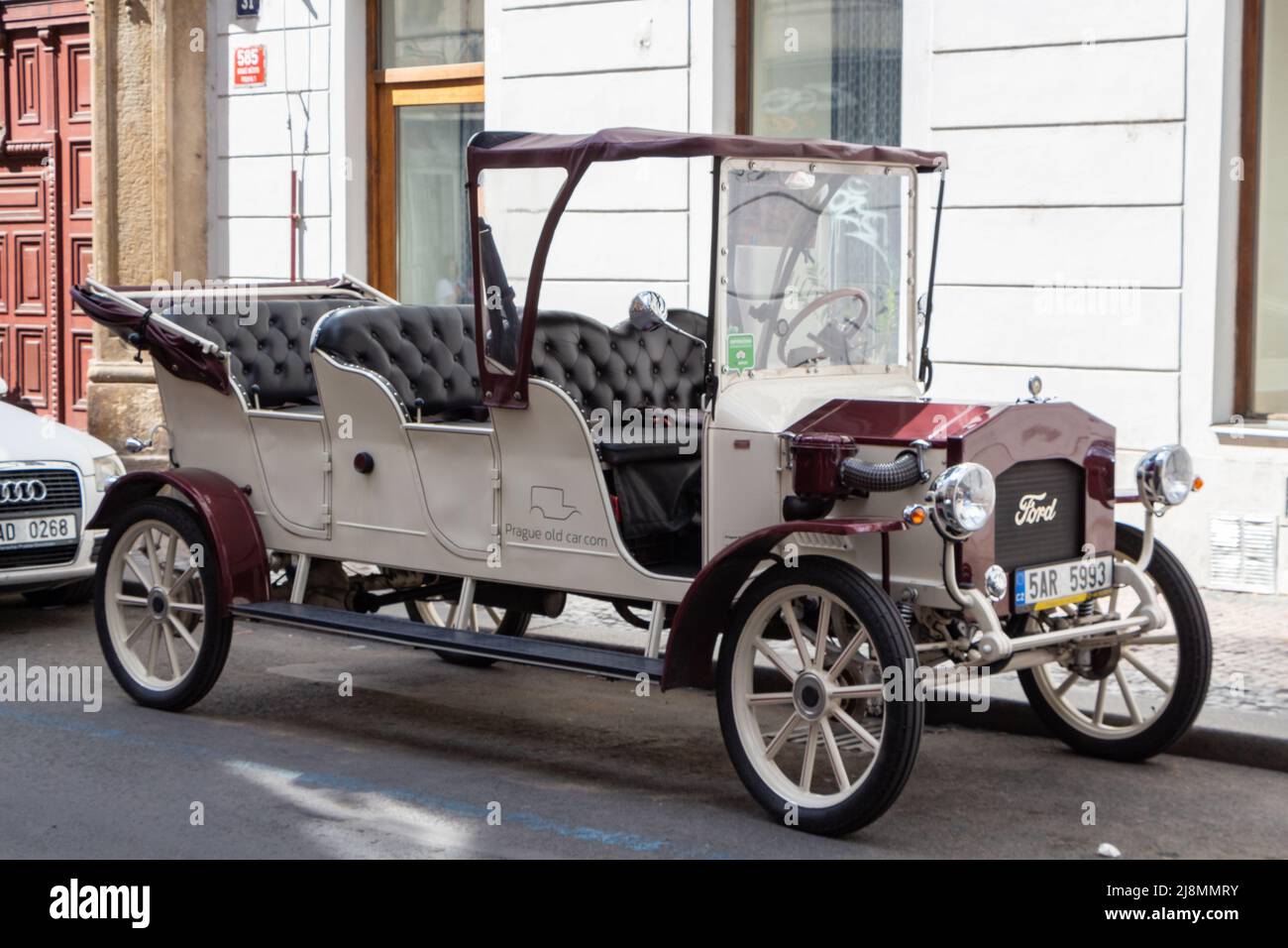 Prague - Czech Republic, August 13, 2018 : Old Ford car for tourism tour in Prague Stock Photo