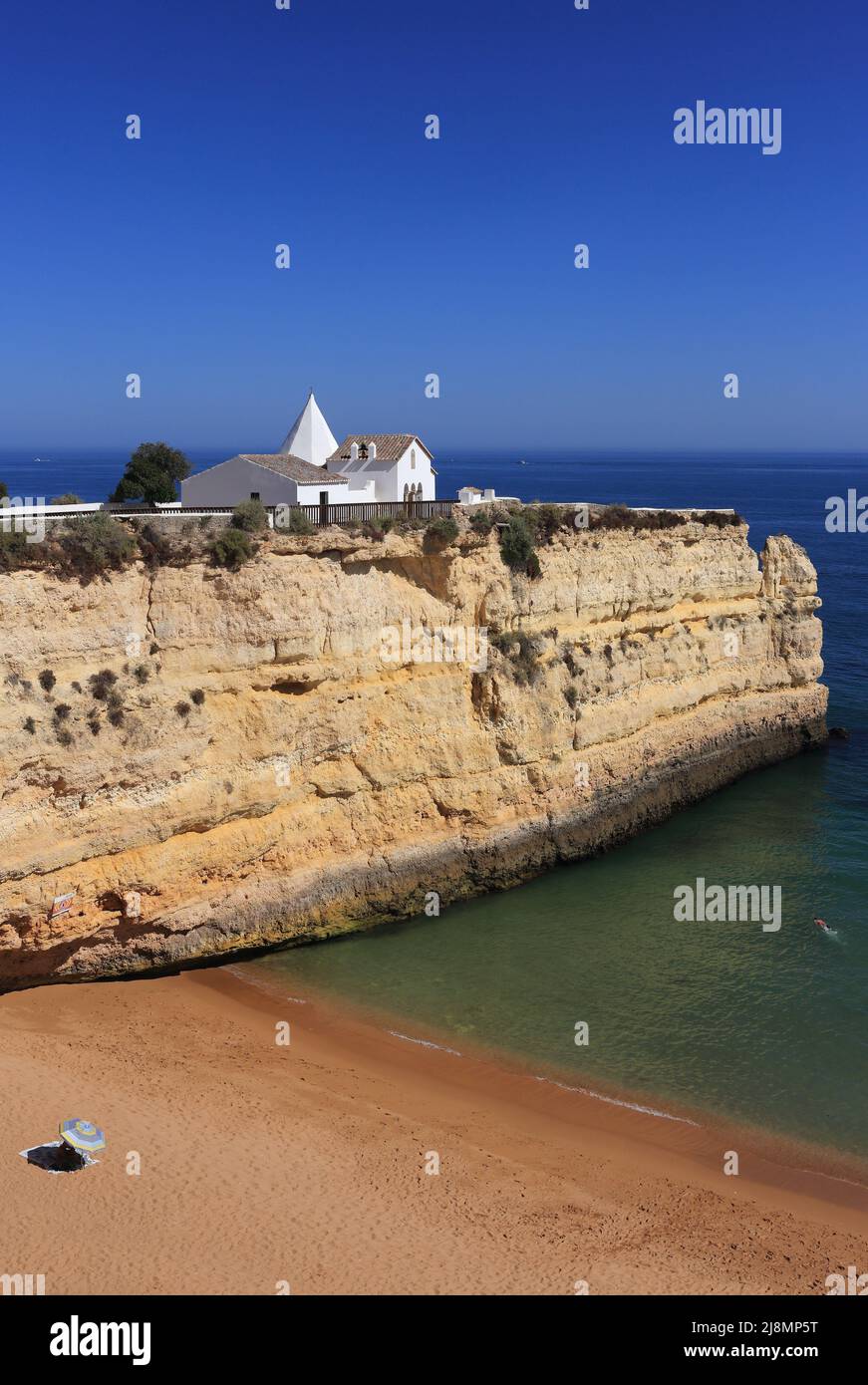 Portugal, Algarve, Porches. Clifftop chapel of Nossa Senhora da Rocha