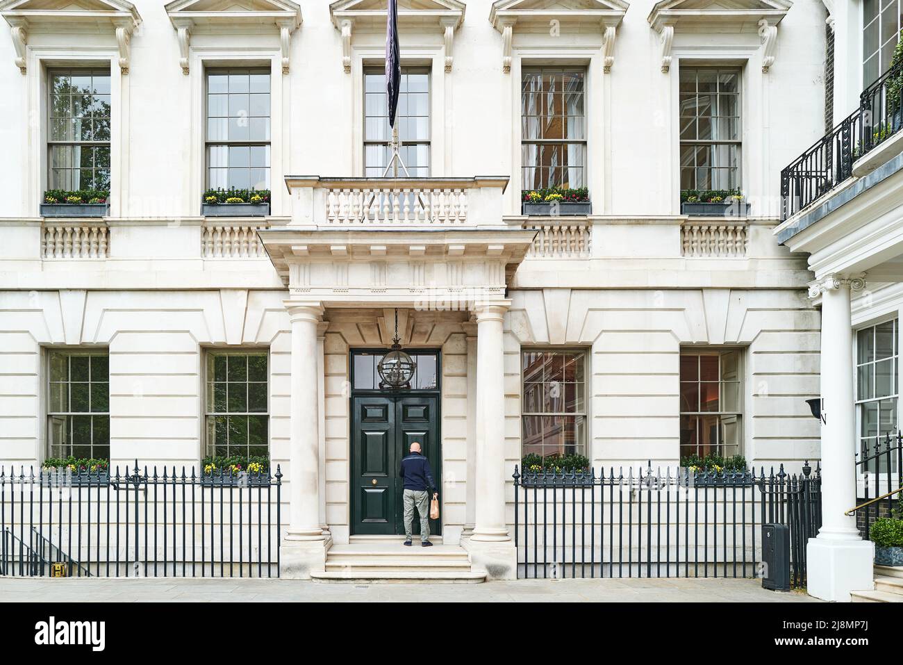 The former Libyan embassy building in St James's Square, London, England, from where PC Yvonne Fletcher was shot and killed in 1984. Stock Photo