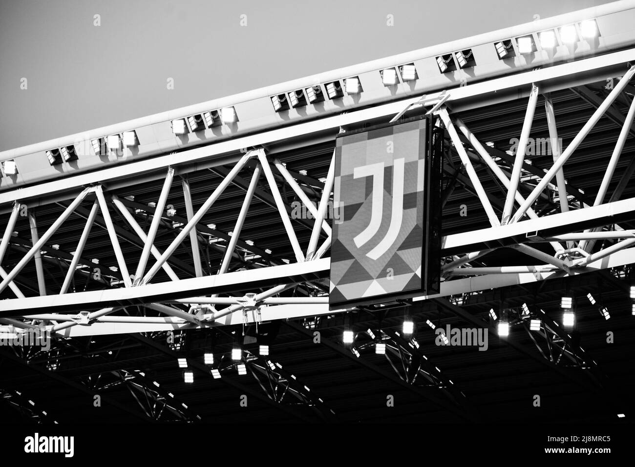 The logo of Juventus on a led in the Allianz Stadium during the Serie A ...