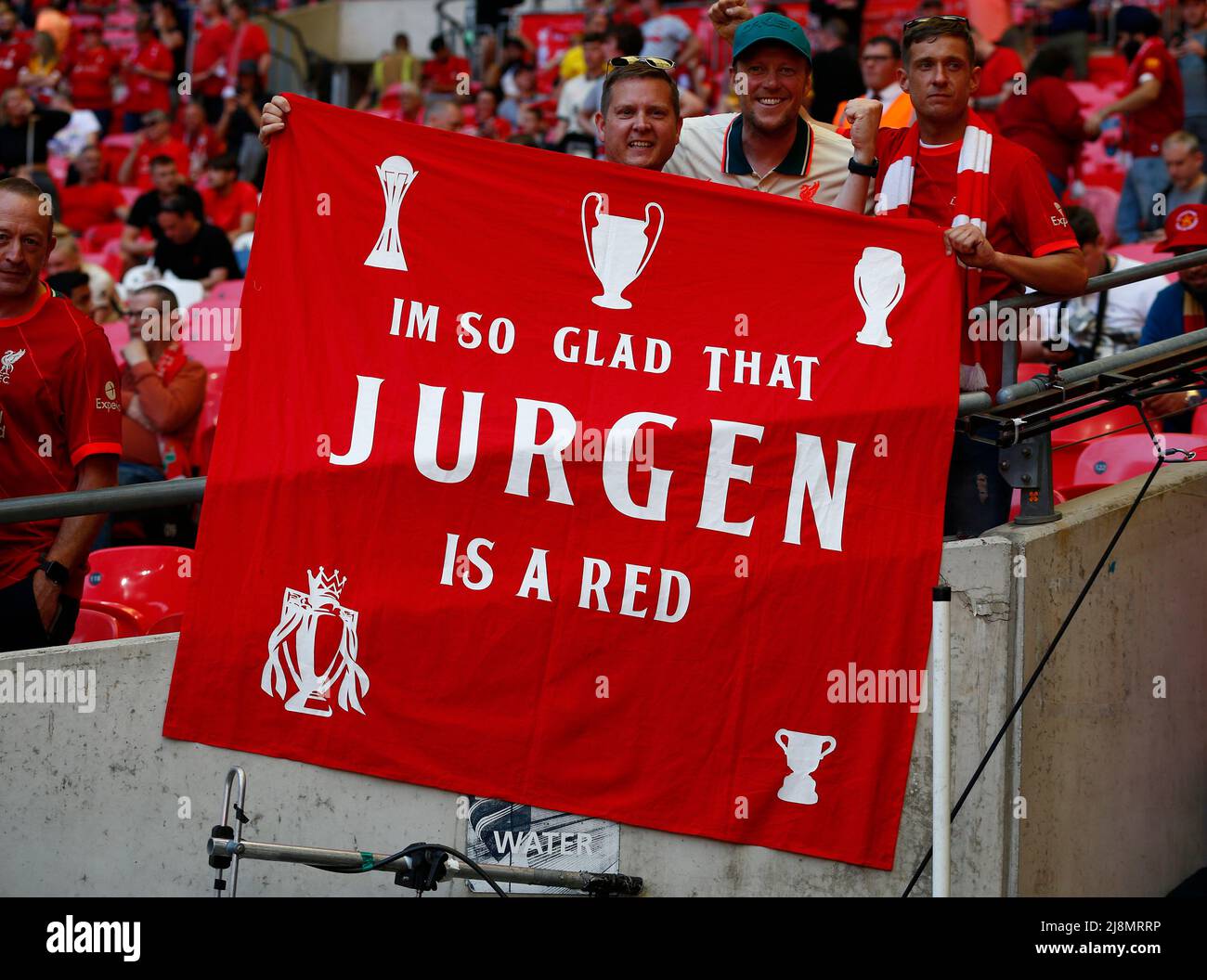 LONDON, ENGLAND - MAY 14: Liverpool banner during FA Cup Final between Chelsea and Liverpool at Wembley Stadium , London, UK 14th May , 2022 Stock Photo