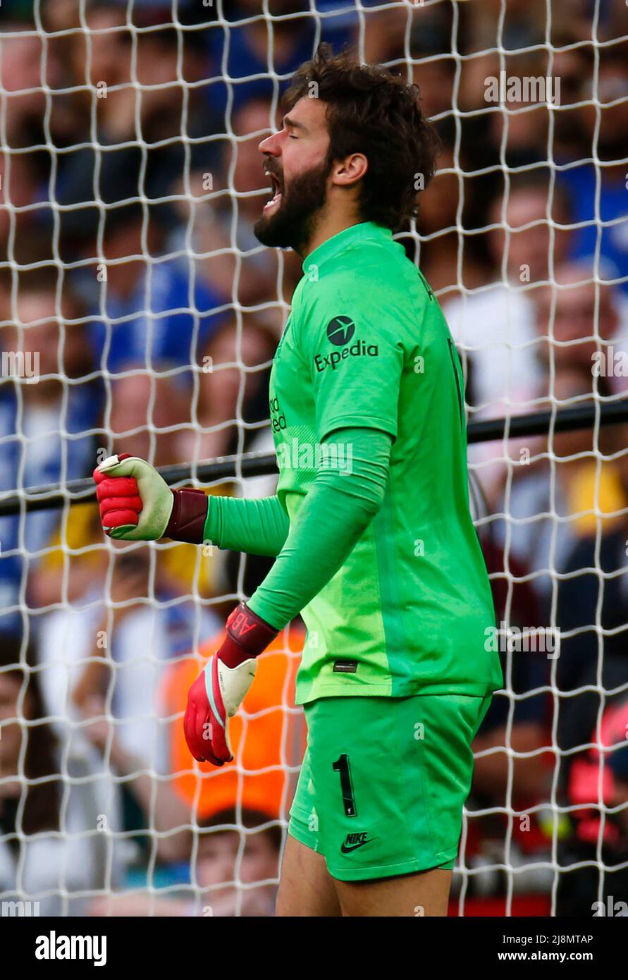 LONDON, ENGLAND - MAY 14: Liverpool's Alisson Becker celebrates after ...