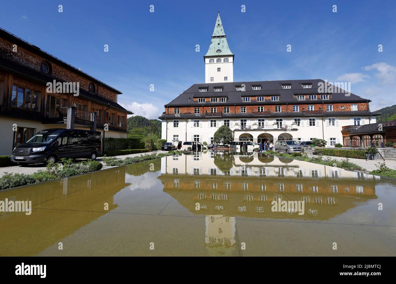 A general view shows the hotel Castle Elmau, where the G7 Summit will be held in June 2022, in Kruen, near the southern Bavarian resort of Garmisch-Partenkirchen, Germany, May 17, 2022. REUTERS/Michaela Rehle Stock Photo