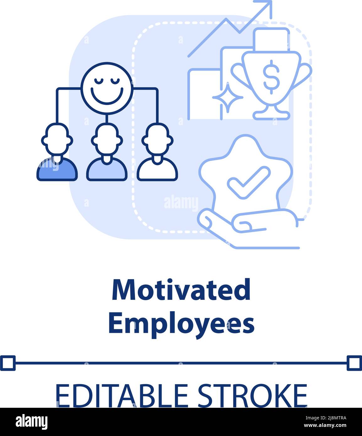 Motivated employees light blue concept icon Stock Vector Image & Art