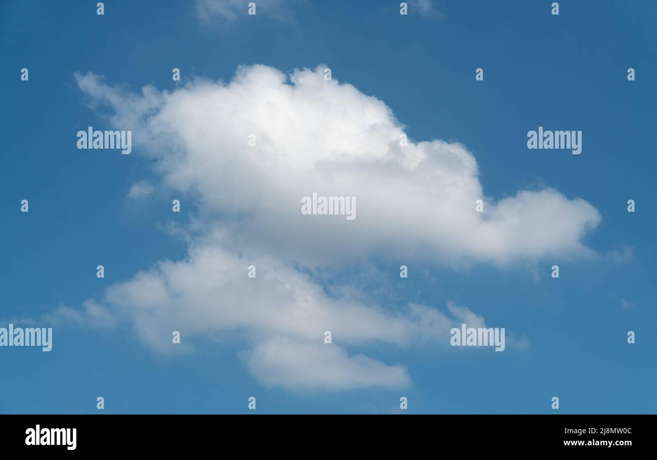 Beautiful blue sky with large white clouds. Stock Photo