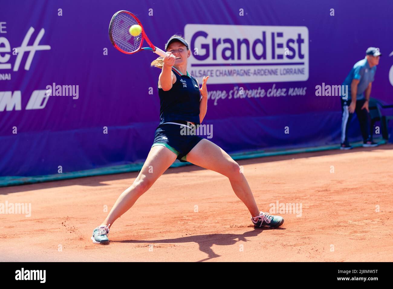 Strasbourg, France. 17th May, 2022. Fiona Ferro of France in action during  her Round of 32 Singles match of the 2022 Internationaux de Strasbourg  against Angelina Gabueva at the Tennis Club de