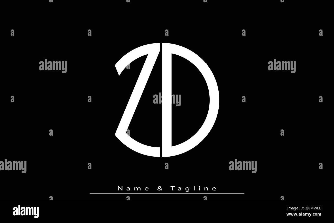 Alphabet letters Initials Monogram logo ZD , DZ Stock Vector