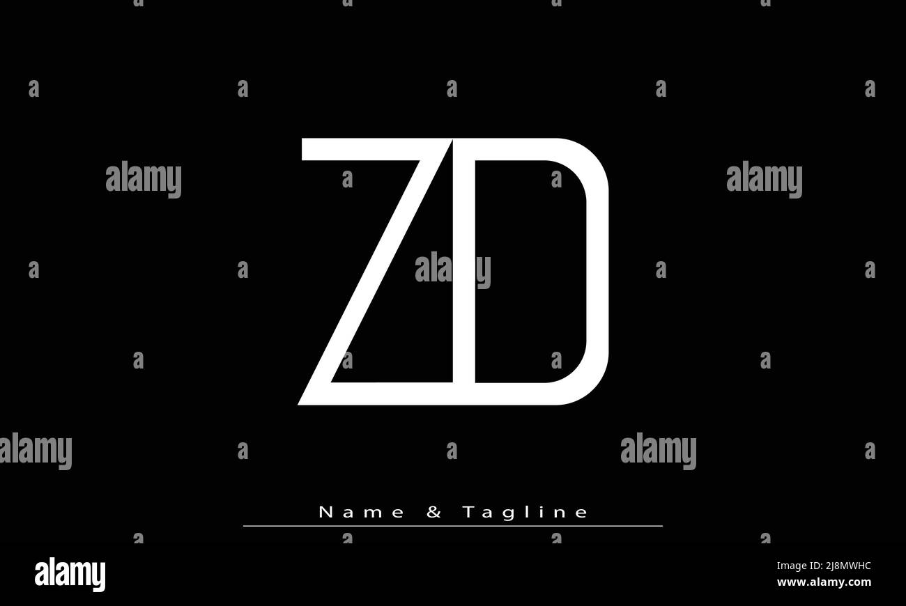 Alphabet letters Initials Monogram logo ZD , DZ Stock Vector