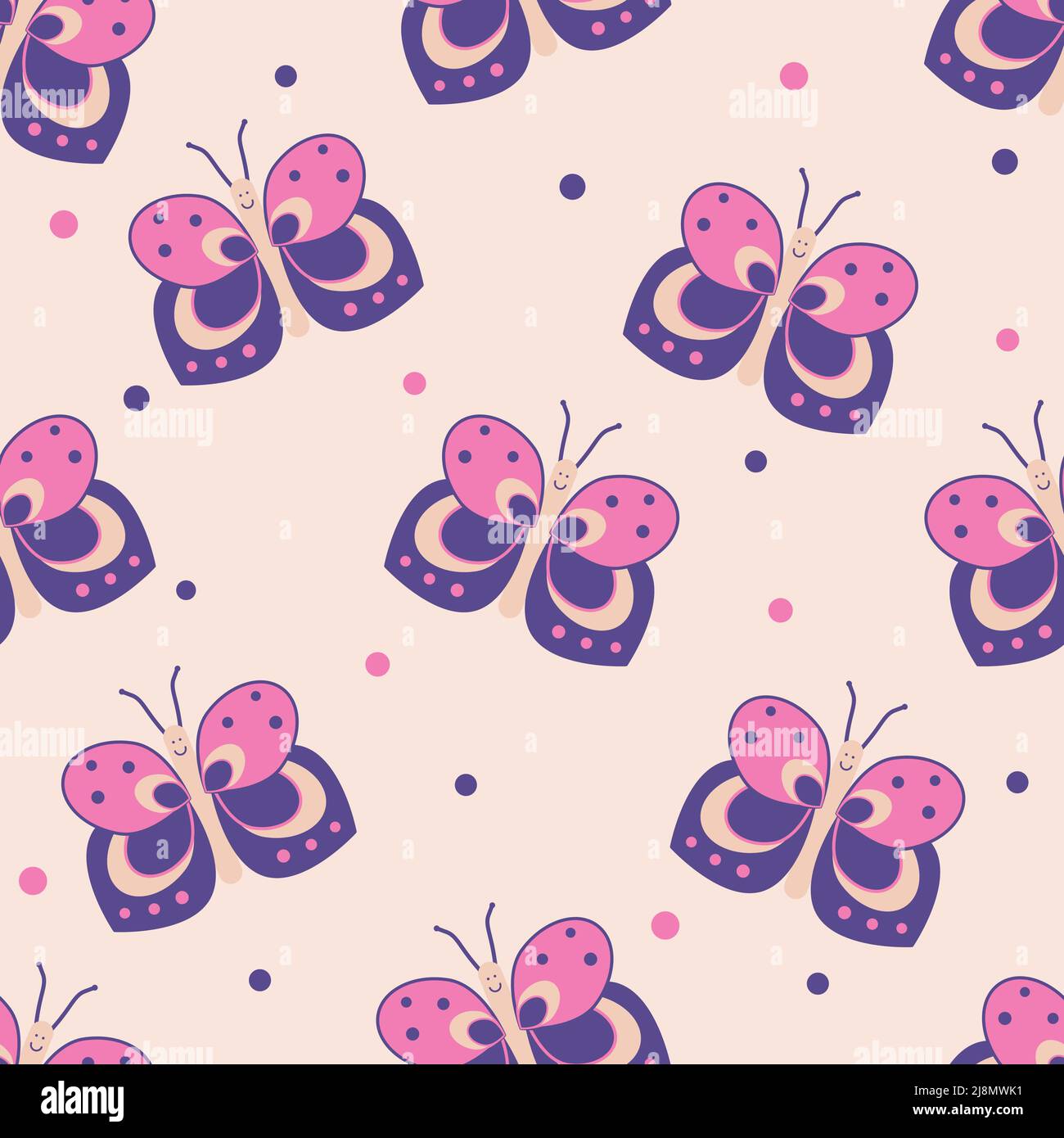 Seamless print with butterflies. Cute background for design of fabric, paper,  wrappers and wallpaper.eps 10 Stock Vector Image & Art - Alamy