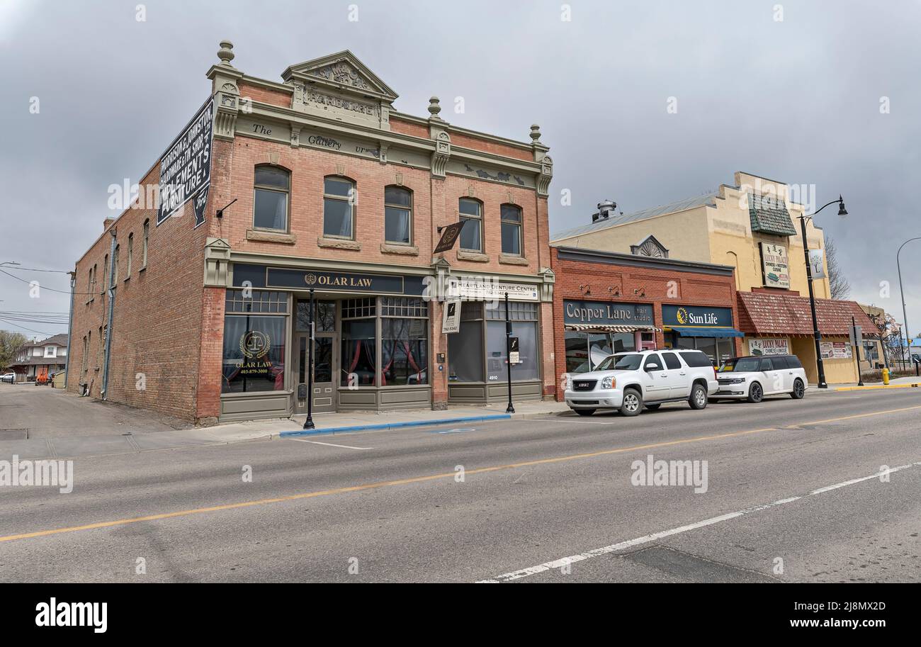 Alberta, Canada May 13, 2022 Streetscape of the town’s