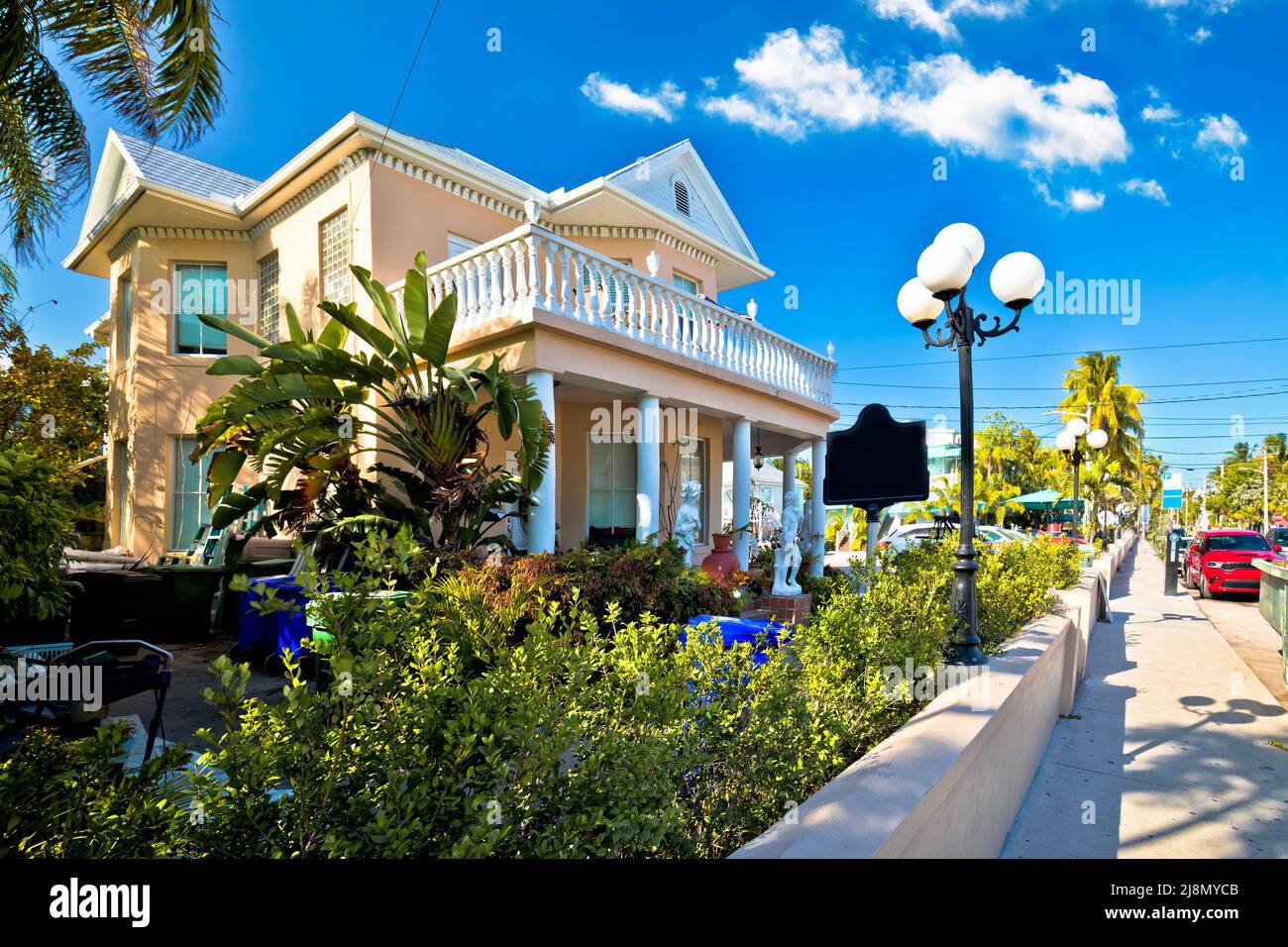 Key West street architecture view, south Florida Keys, United states of America Stock Photo