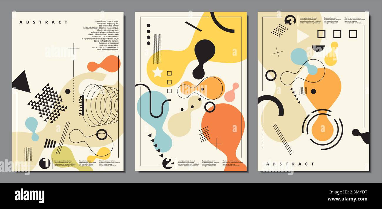 Abstract geometric art made from various shapes, lines and design ...