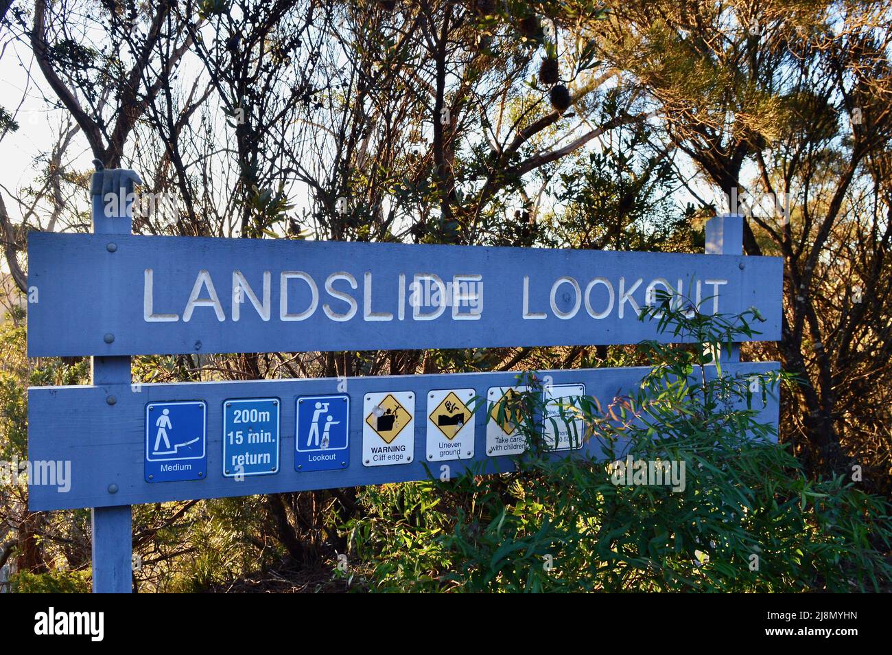 Landslide lookout at Katoomba in the Blue Mountains of Australia Stock Photo