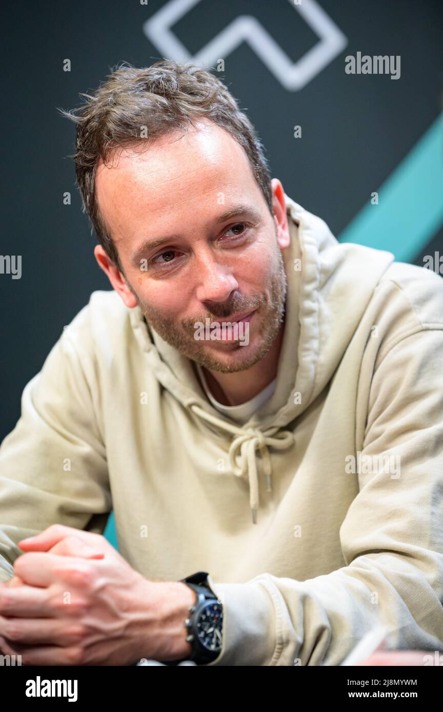 Hamburg, Germany. 17th May, 2022. OMR CEO Philipp Westermeyer during an interview. The OMR digital festival in Hamburg kicked off on Tuesday to great crowds and long lines at the entrances. Credit: Jonas Walzberg/dpa/Alamy Live News Stock Photo