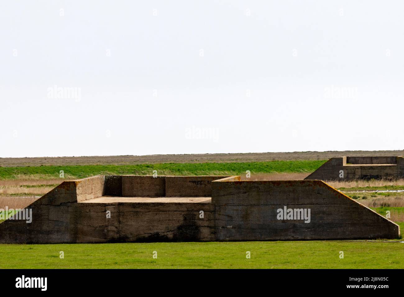 World War Two concrete bunkers Stock Photo