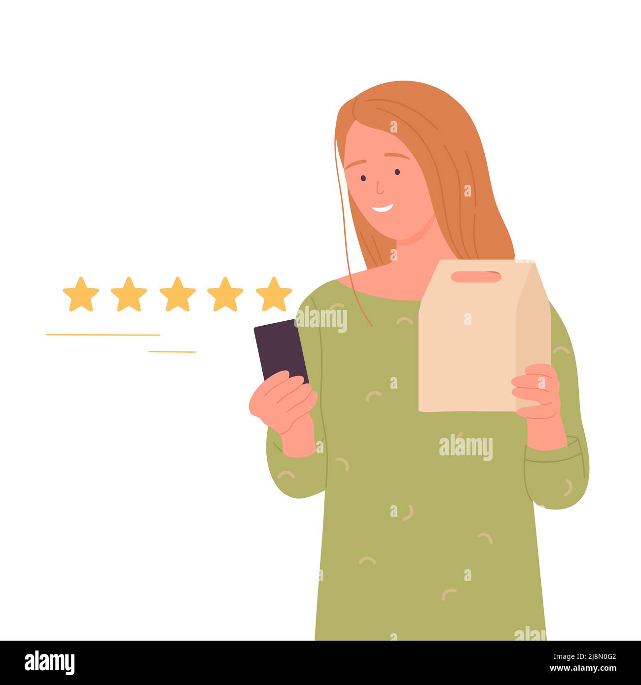 Food delivery customer rating. Client review satisfaction, feedback