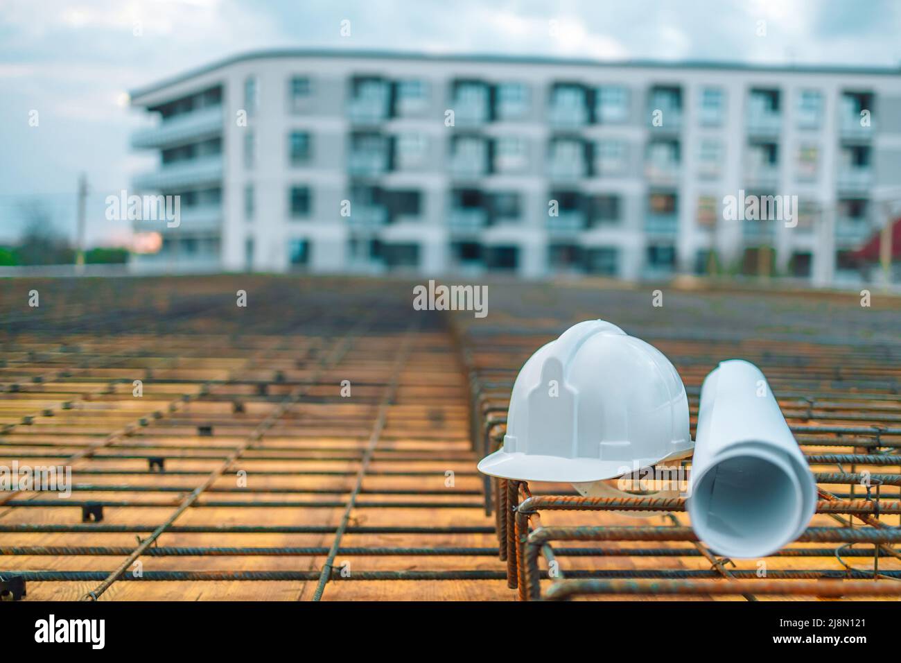 helmet for workman as engineer or worker. Architecture, construction, engineering, design, repair. concept Stock Photo