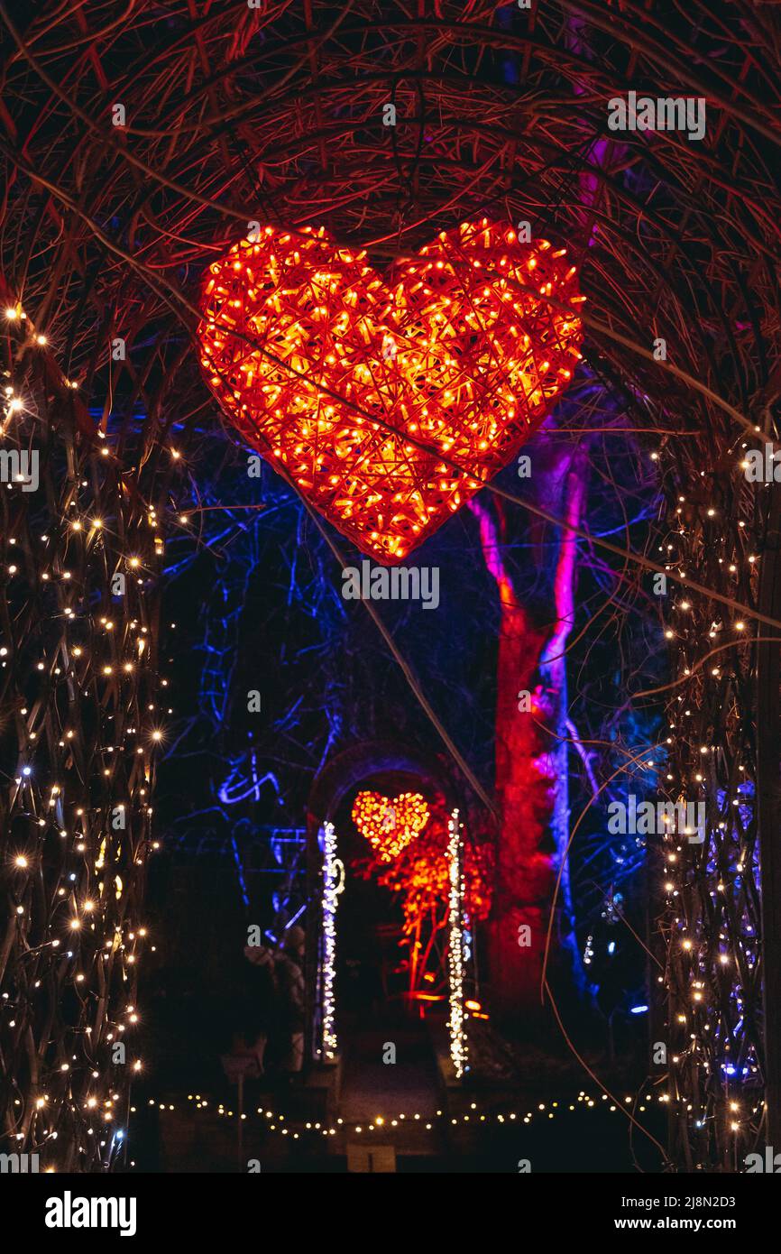Light heart in The Magical Botanic Garden exhibit in The Botanical