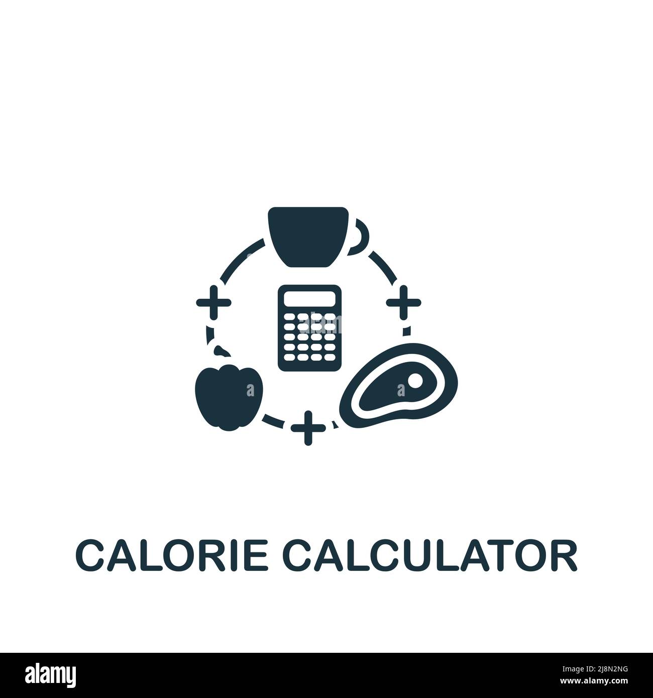 Calorie Calculator icon. Monochrome simple Healthy Lifestyle icon for templates, web design and infographics Stock Vector