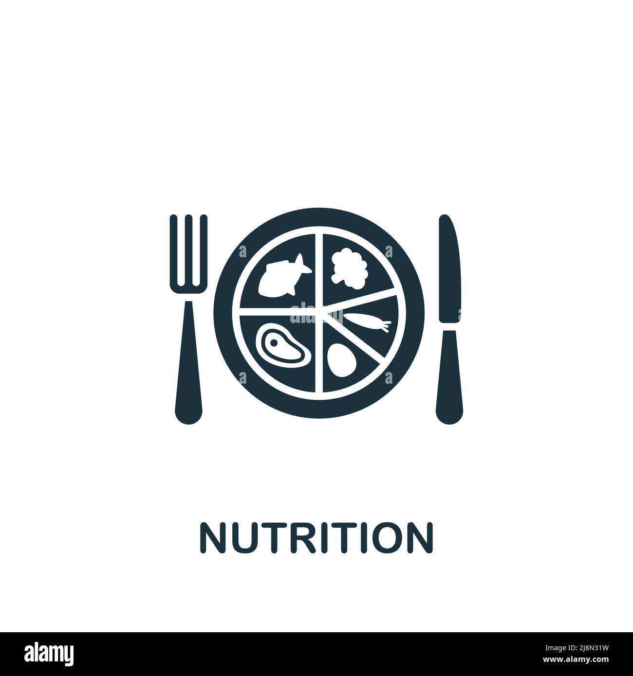 Nutrition icon. Monochrome simple Healthy Lifestyle icon for templates ...