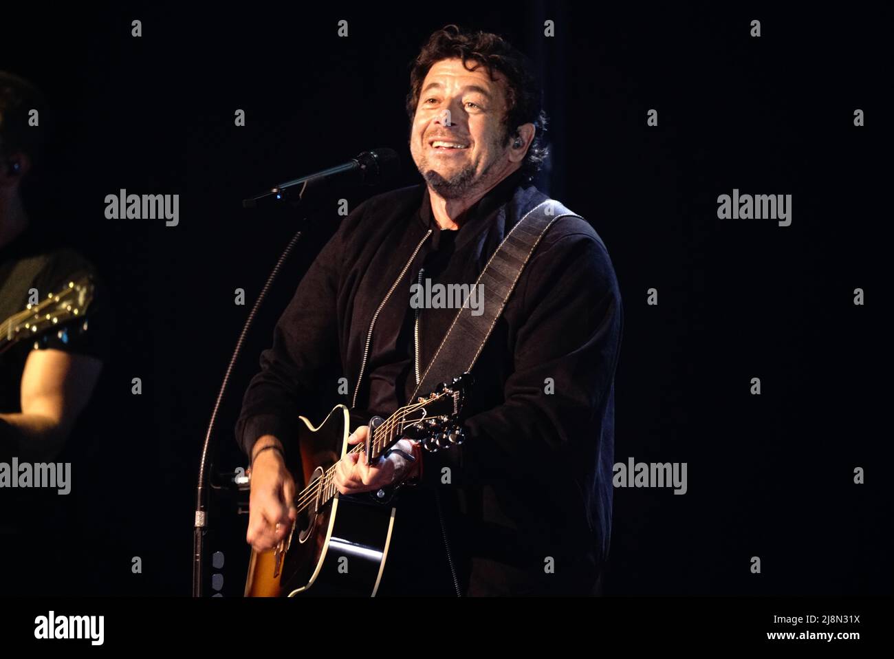 French singer Patrick Bruel in concert in Montreal. Stock Photo