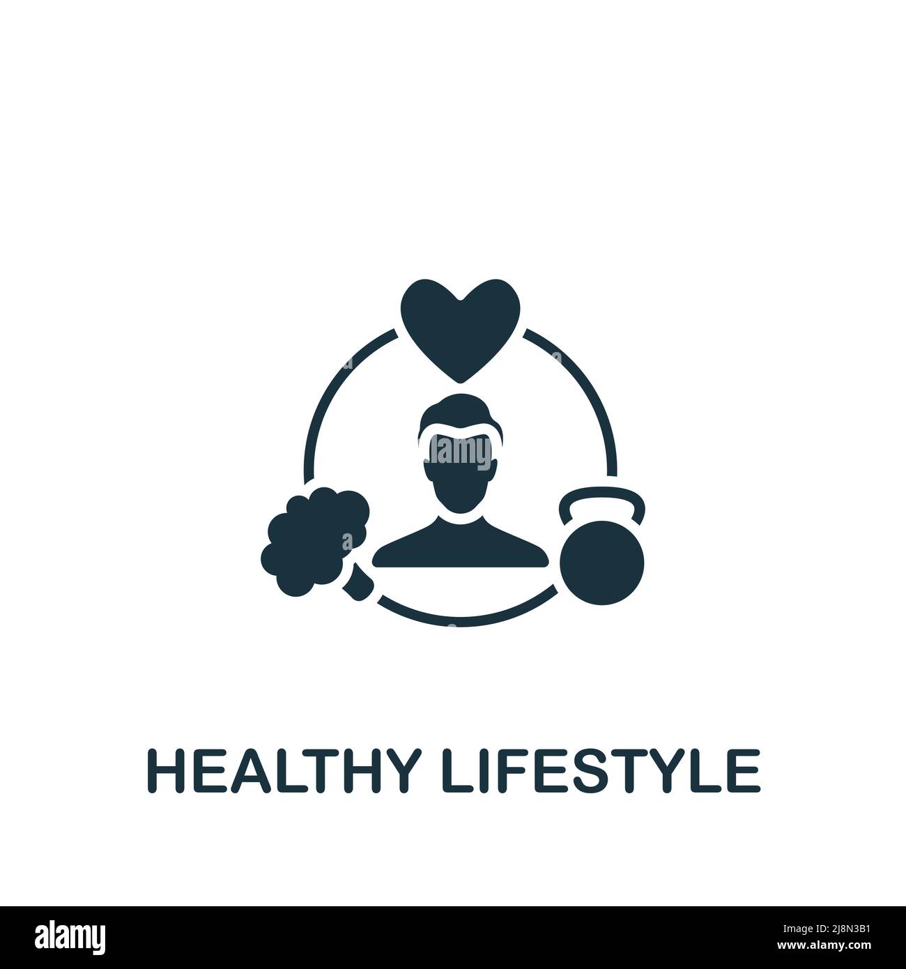 Healthy Lifestyle icon. Monochrome simple Healthy Lifestyle icon for ...
