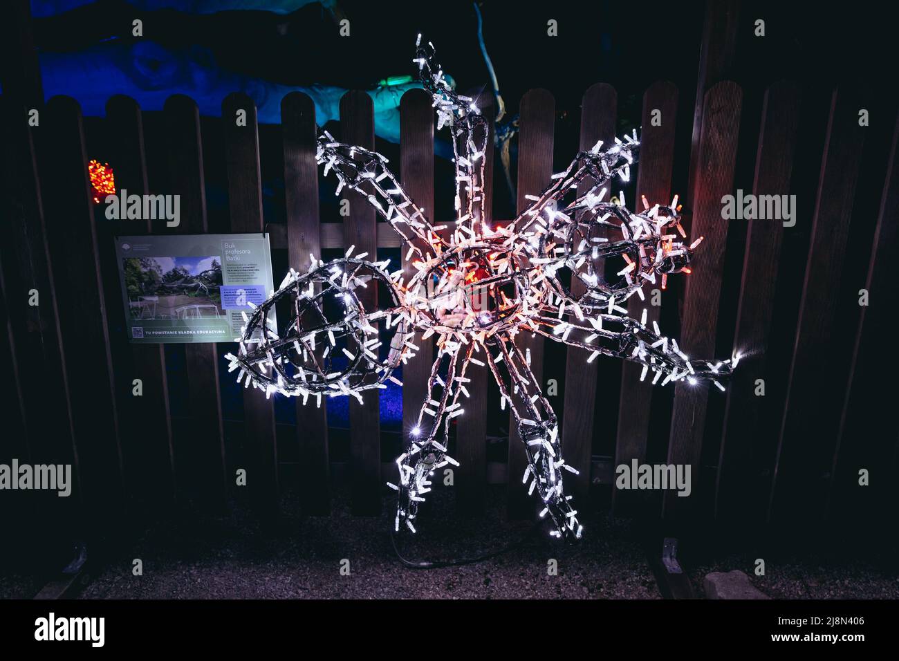 Spider light statue in The Magical Botanic Garden exhibit in The