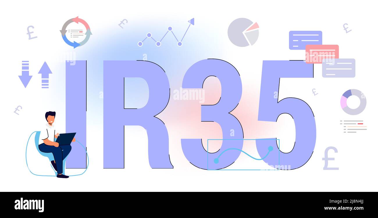 IR35 Intermediaries legislation business tax concept United Kingdom vector illustration Provide services to clients through intermediary Finance conce Stock Vector