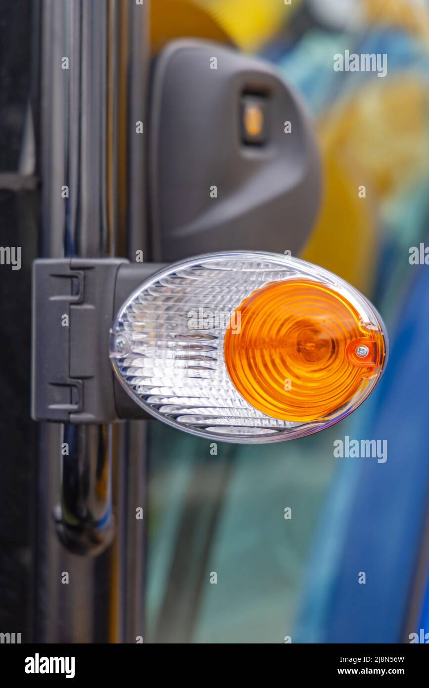 Tractor Turn Signal at Front With Position Light Stock Photo - Alamy