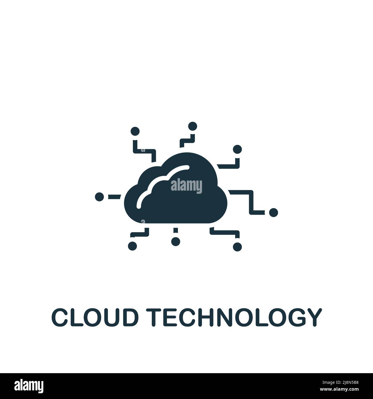 Cloud Technology icon. Simple line element industry 4.0 symbol for ...