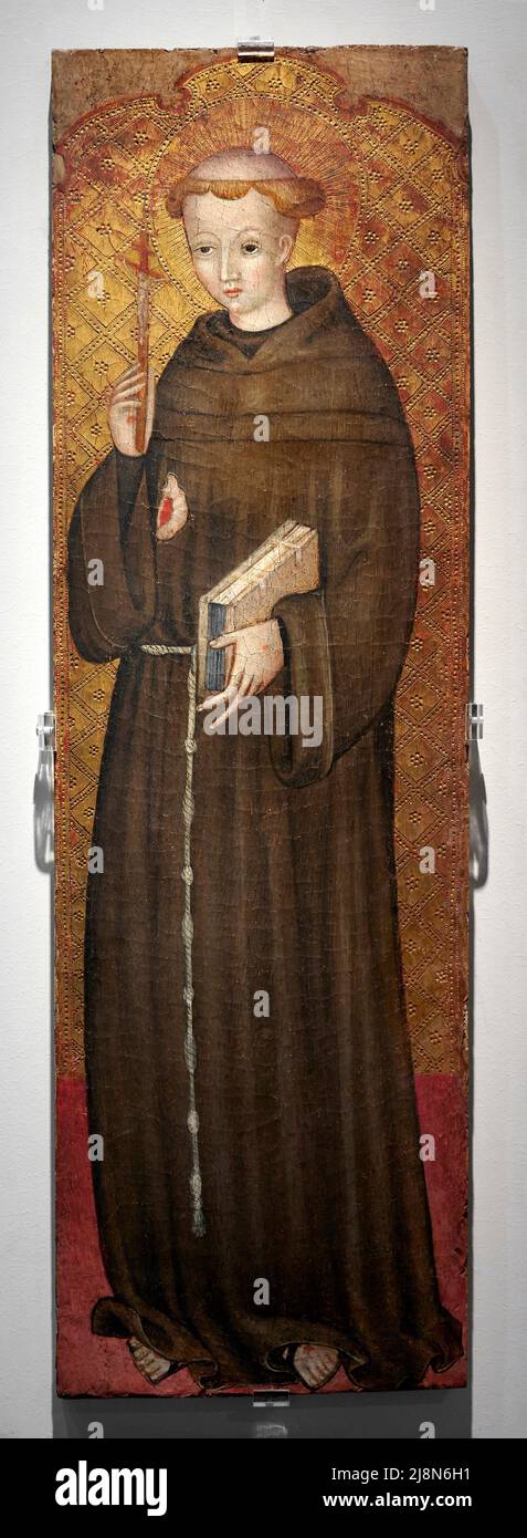 S. Francesco  - tempera su tavola -  pittore lombardo del primo quarto del XV secolo  - Milano, Italia,Museo Diocesano Stock Photo