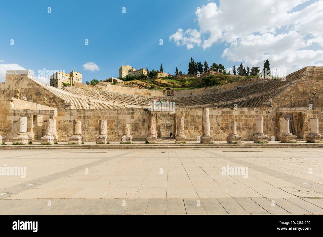 View at the roman amphitheatre in Amman, Jordan Stock Photo