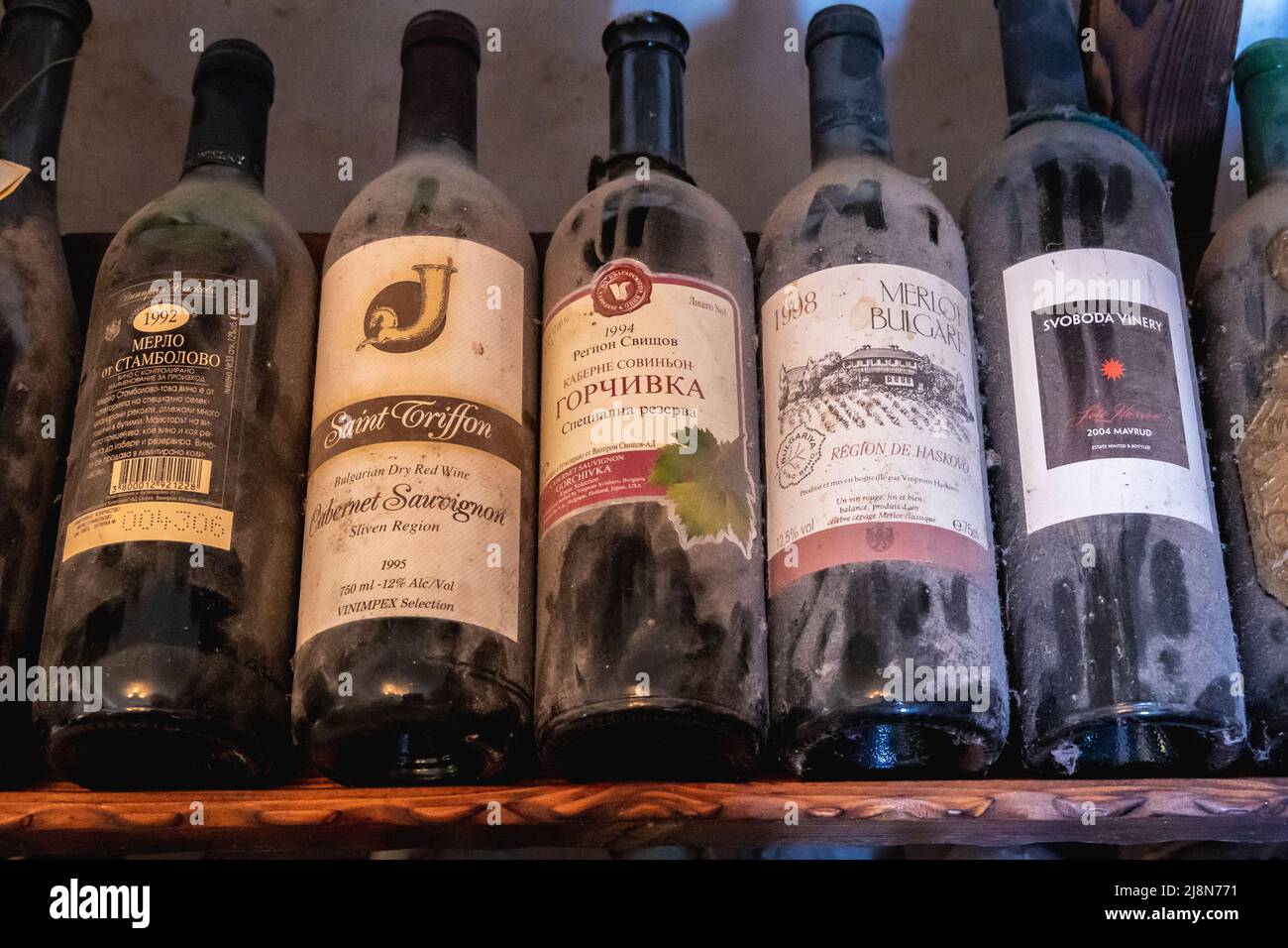 Old wines collection in Queens Winery House in Palace architectural