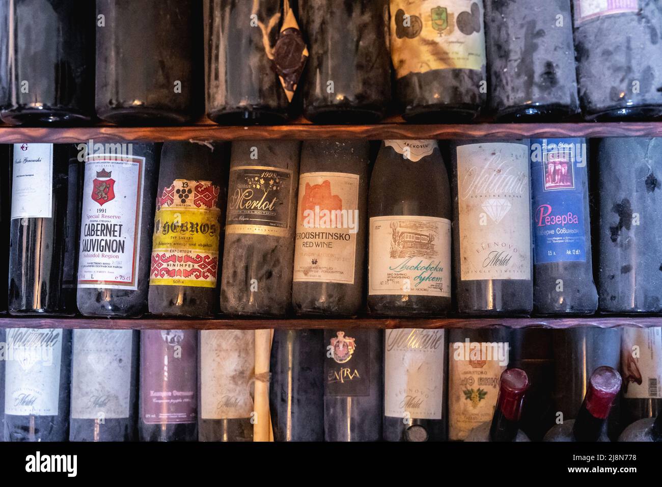 Old wines collection in Queens Winery House in Palace architectural