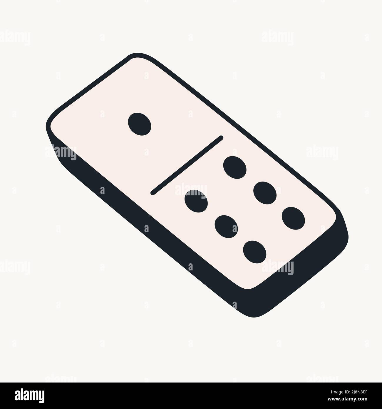 Cartoon vector funny cute Comic characters, domino. Stock Vector