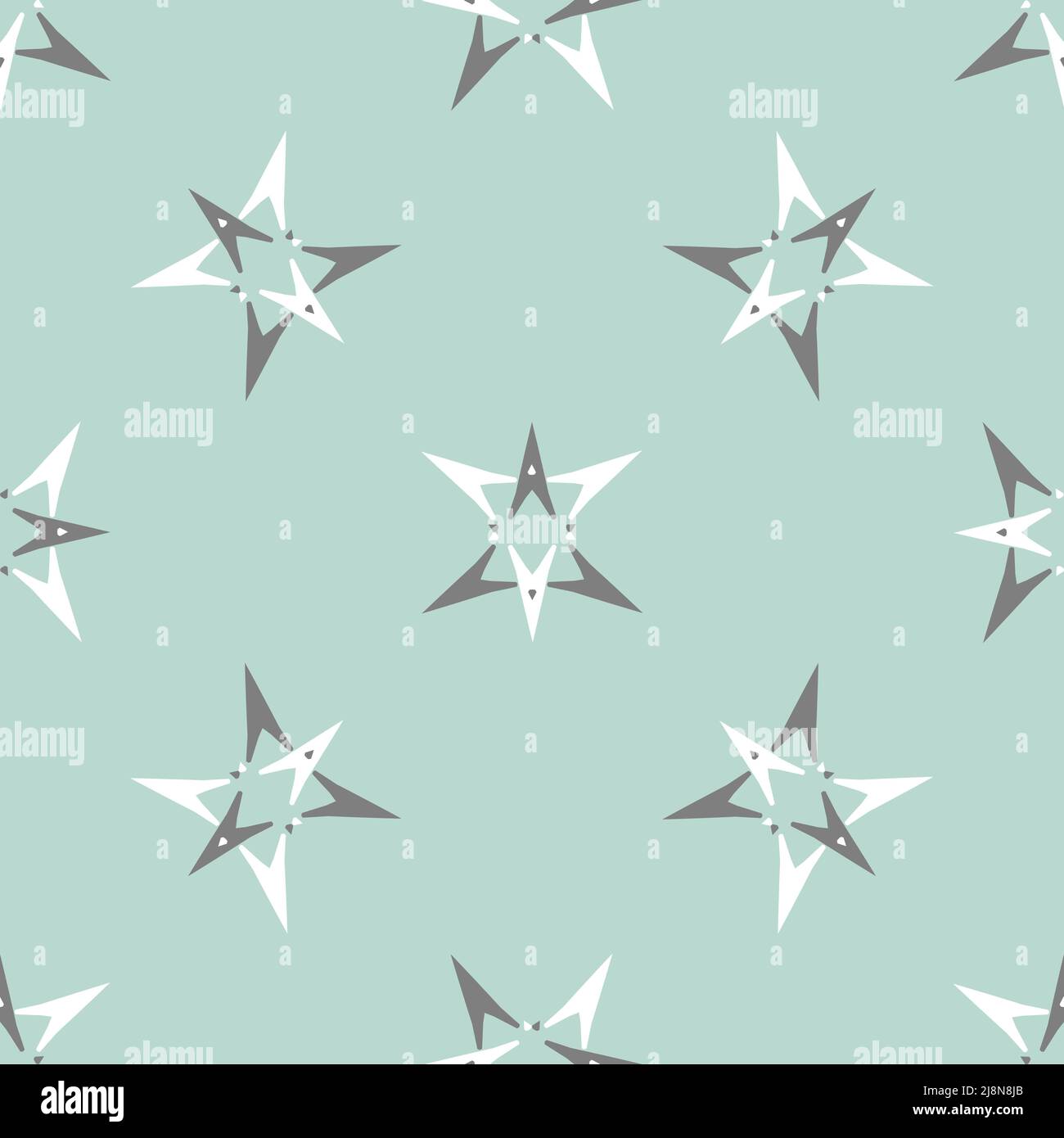 Seamless pattern with a graceful figures in geometrical style Stock Vector