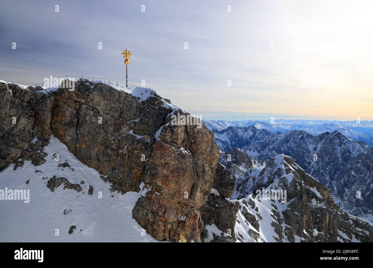 The Zugspitze - the highest point of Germany. The Alps, Germany, Europe. Stock Photo